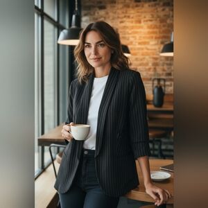 Black Pinstripe Women's Blazer